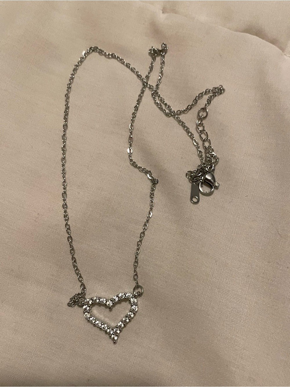 New - 14k white gold plated stainless steel necklace